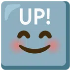 UP! button + smiling face with smiling eyes