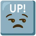 UP! button + unamused face