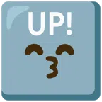 UP! button + kissing face with smiling eyes