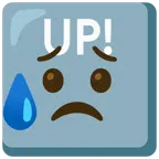UP! button + sad but relieved face