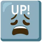 UP! button + weary face