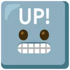 UP! button + grimacing face