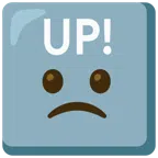 UP! button + slightly frowning face