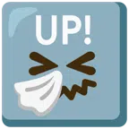UP! button + sneezing face