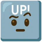 UP! button + face with raised eyebrow