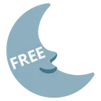 faccina ultimo quarto di luna + pulsante FREE