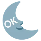 faccina ultimo quarto di luna + pulsante OK