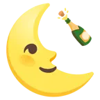faccina ultimo quarto di luna + bottiglia stappata