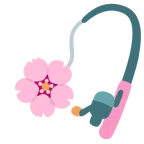 Angel mit Fisch + Kirschblüte