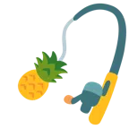 Angel mit Fisch + Ananas