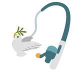 Angel mit Fisch + Taube