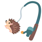 Angel mit Fisch + Igel