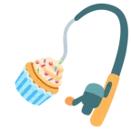 Angel mit Fisch + Cupcake