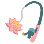 Angel mit Fisch + Lotusblüte