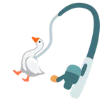 Angel mit Fisch + Gans