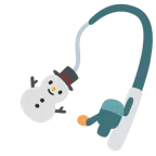 Angel mit Fisch + Schneemann ohne Schneeflocken
