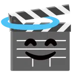 film tahtası + ışık halkalı gülümseme