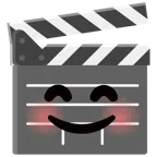 film tahtası + ağzı açık gülme