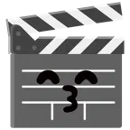 film tahtası + gülen gözlerle öpen yüz