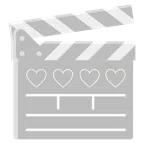film tahtası + beyaz kalp
