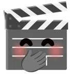 film tahtası + eliyle ağzını kapatan yüz