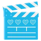 film tahtası + açık mavi kalp