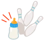 Bowling + Babyflasche