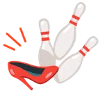 Bowling + Stöckelschuh