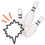 Bowling + Sprechblase für wütende Aussage rechts