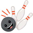 Bowling + grinsendes Gesicht