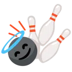 Bowling + lächelndes Gesicht mit Heiligenschein