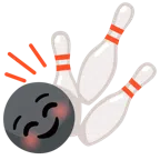 Bowling + lächelndes Gesicht mit lachenden Augen