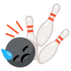 Bowling + bedrücktes Gesicht mit Schweiß