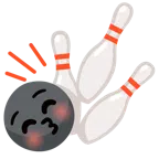 Bowling + küssendes Gesicht mit geschlossenen Augen