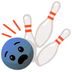 Bowling + ängstliches Gesicht