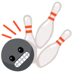 Bowling + Grimassen schneidendes Gesicht