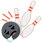Bowling + Gesicht, das ausatmet