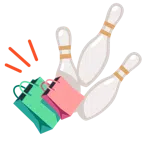 Bowling + Einkaufstüten