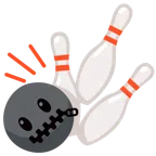 Bowling + Gesicht mit Reißverschlussmund