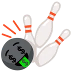 Bowling + Gesicht mit Dollarzeichen