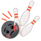 Bowling + Gesicht mit Fieberthermometer