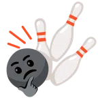 Bowling + nachdenkendes Gesicht