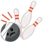 Bowling + Gesicht mit Kopfverband