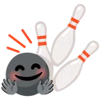 Bowling + Gesicht mit umarmenden Händen