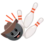 Bowling + Gesicht mit Cowboyhut