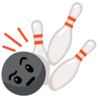 Bowling + Gesicht mit hochgezogenen Augenbrauen