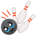 Bowling + Gesicht, das Tränen zurückhält