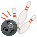 Bowling + Gesicht mit Monokel