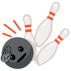 Bowling + salutierendes Gesicht