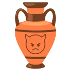 amphora + angry face with horns